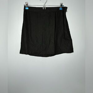 Old Navy Linen Mini Shift Skirt Womens S Black Elastic Waist Summer Casual Cute